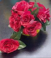 Capete Trandafiri Roșu Intens pe Tulpină – Set 200 buc. Textil (27 cm)